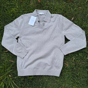 Raith Knitted Long Sleeve Open Collar Polo